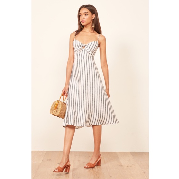 Reformation Dresses & Skirts - Reformation Clara Midi Dress in Ticking Stripe